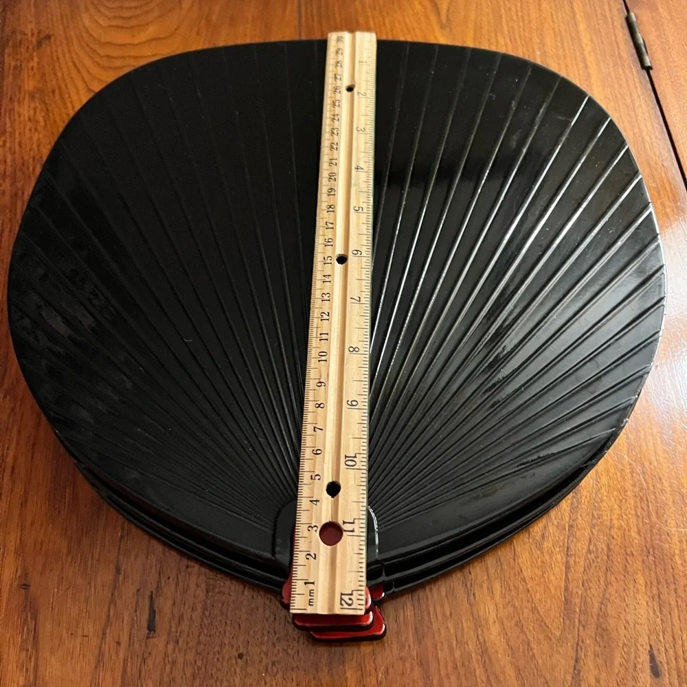 Black lacquerware sushi serving platter plate The Haldon Group from Japan set 5